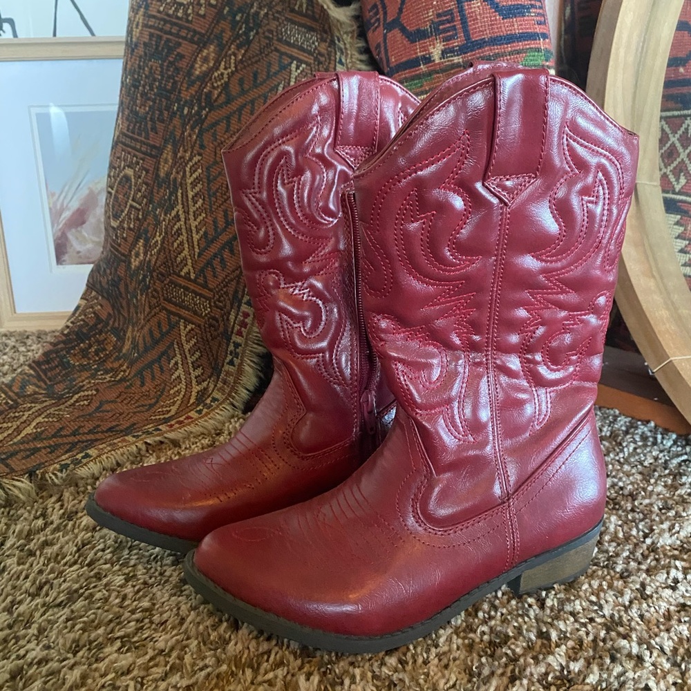 Red cowboy boots